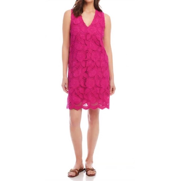 Karen Kane Fuchsia Lace Mini Dress - Picture 2 of 6